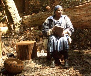 Irene Chigamba in the Redwood Forest Mbira Camp 2006