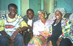 Tute Chigamba 1999 with first wife Laina and 2 of his children (Henry and Irene)
